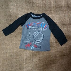 Boys Size 2 Black and Grey Long Sleeve Shirt